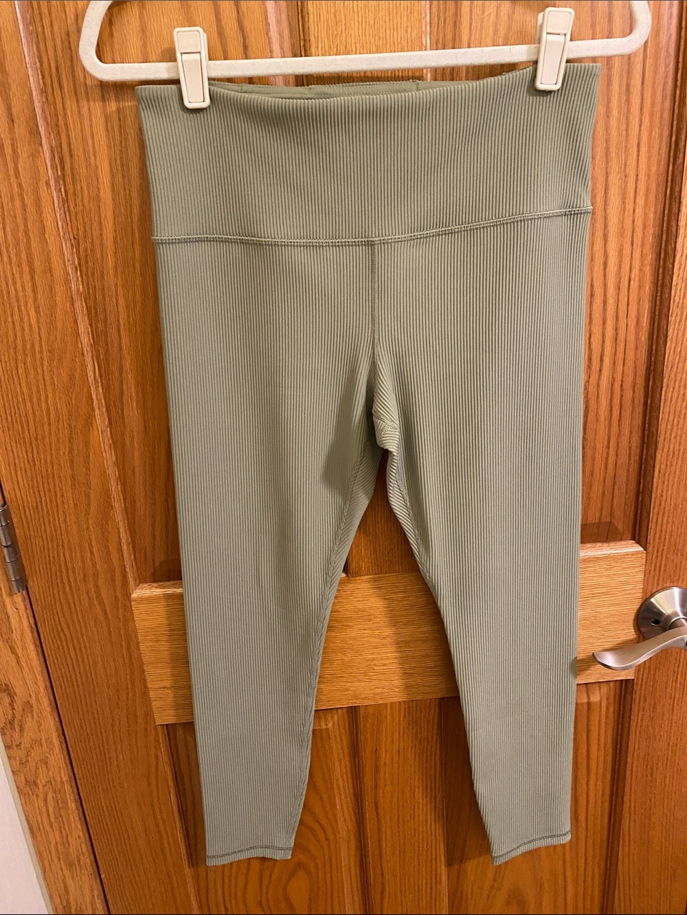Athleta Elation Rib Tight Leggings in Pale Sage Green Size Large